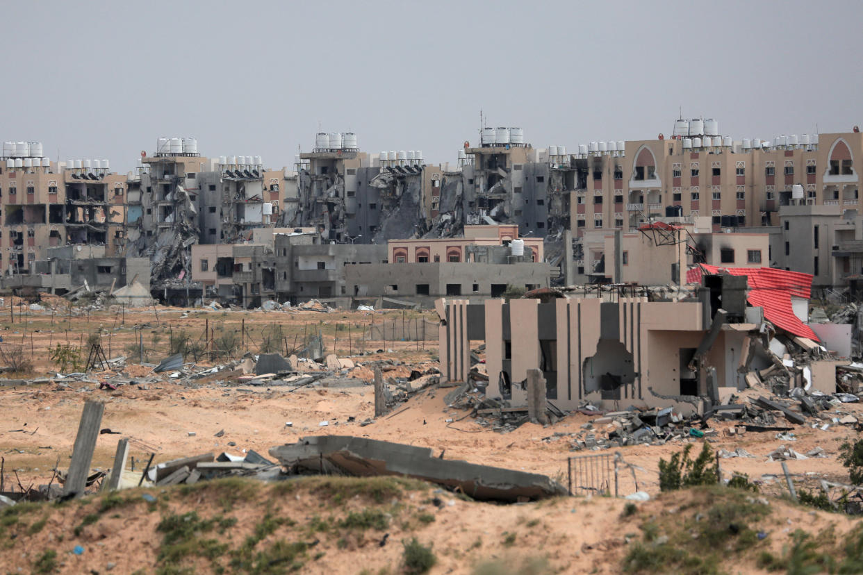 L’hôpital Nasser endommagé à Khan Yunis dans le sud de la bande de Gaza le 24 mars 2024.