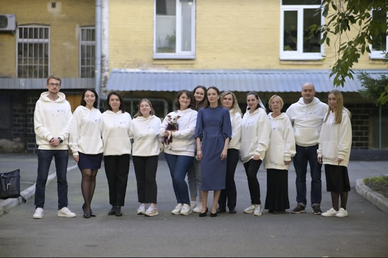 Matviichuk, junto a los miembros de su organización galardonada con el Premio Nobel de la Paz 2022