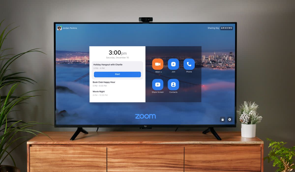 Here's the Zoom app interface on the Amazon Fire TV Omni Series.