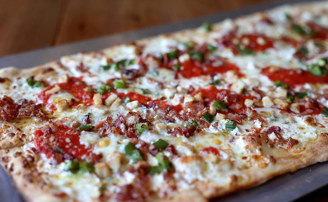 The Dream pizza at Olivella’s Pizza and Wine features house mozzarella, sauce, chicken, pancetta, jalapeños and gorgonzola. Olivella’s is the winner of the Star-Telegram’s Reader’s Choice for best pizza in Fort Worth.