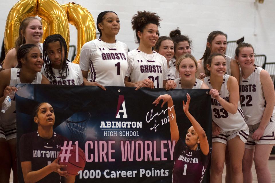 Abington senior Cire Worley scoredd her 1000th career point last season in a game against Wissahickon on Feb. 1, 2022.