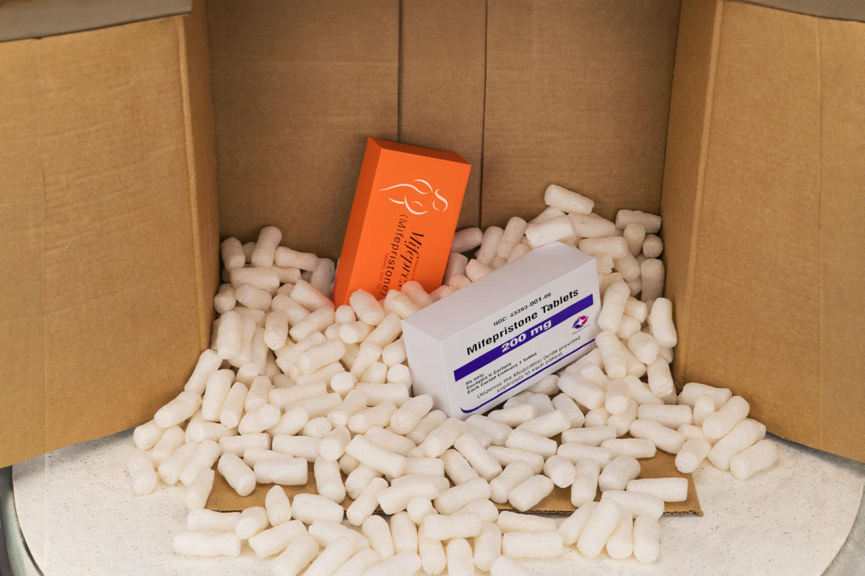 Package with boxes of Mifepristone Photo illustration by Salon/Getty Images