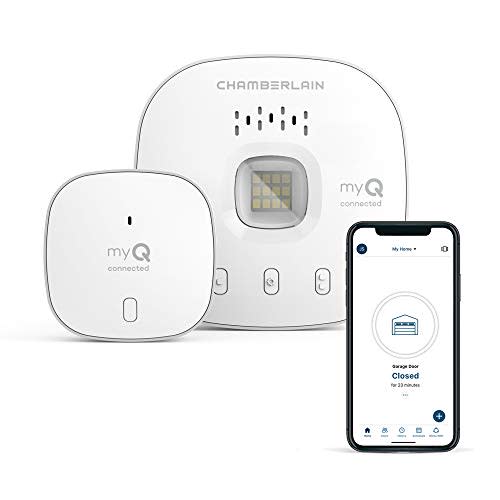 New myQ Chamberlain Smart Garage Door Opener - Wireless Garage Hub and Sensor with Wifi & Bluet…