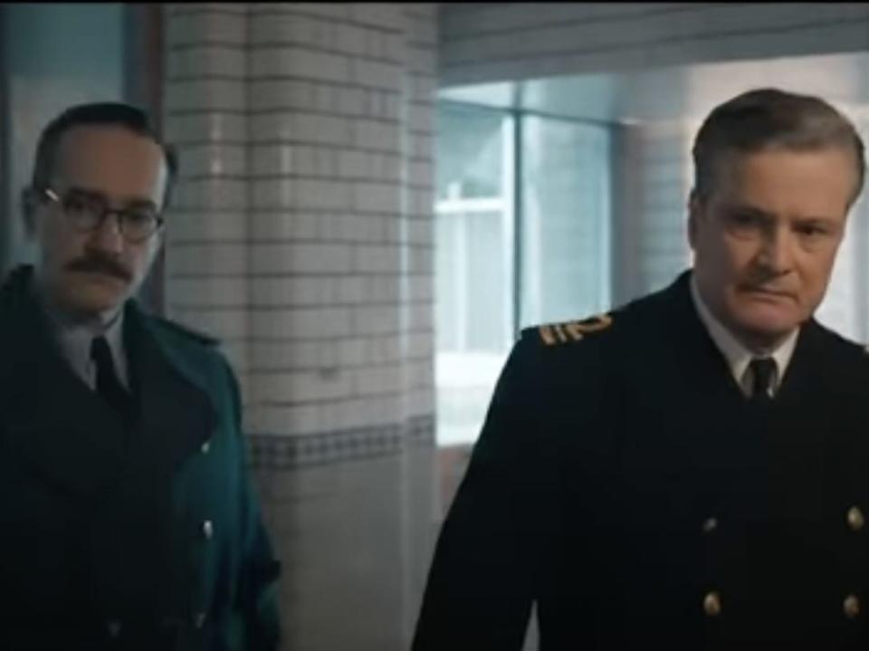 Colin Firth dressed in military uniform.