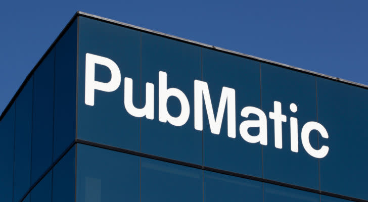 The company sign is seen at the headquarters of PubMatic, an American digital advertising technology company for premium content creators.