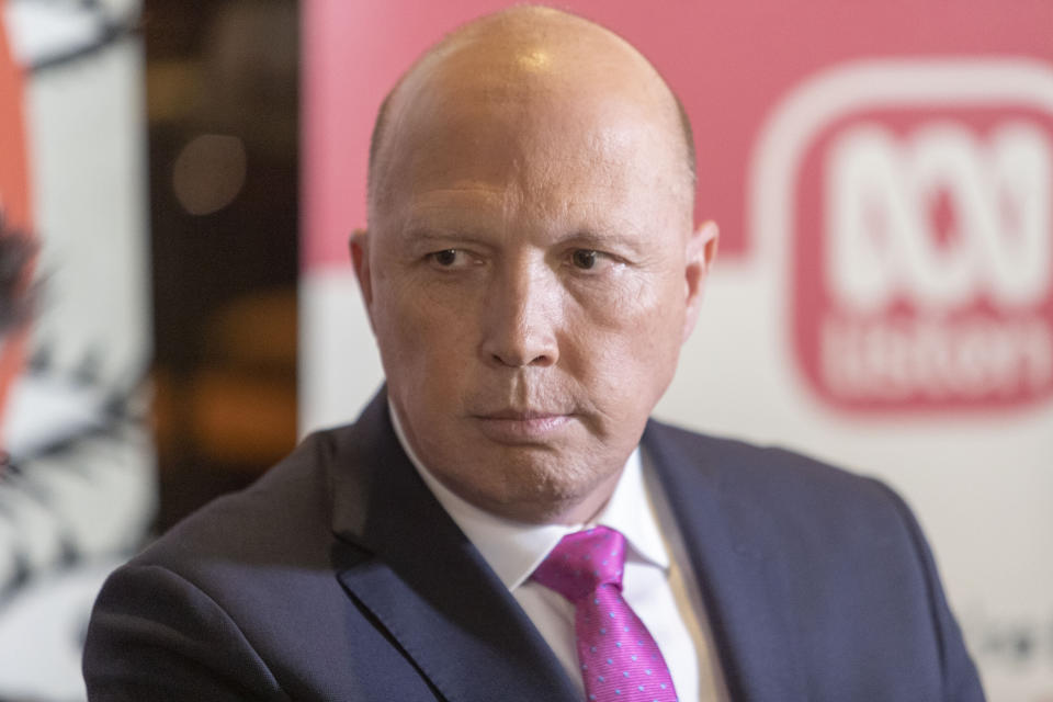 Minister for Home Affairs Peter Dutton campaigning in the seat of Dickson in Brisbane ahead of the 2019 federal election. 