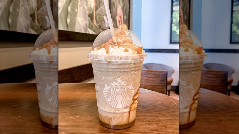 Frappuccino on table