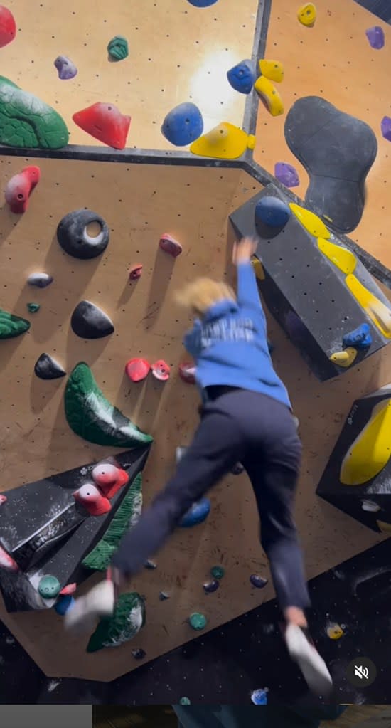 Barker was enjoying a rock-climbing session before her accident. rubybarker/Instagram