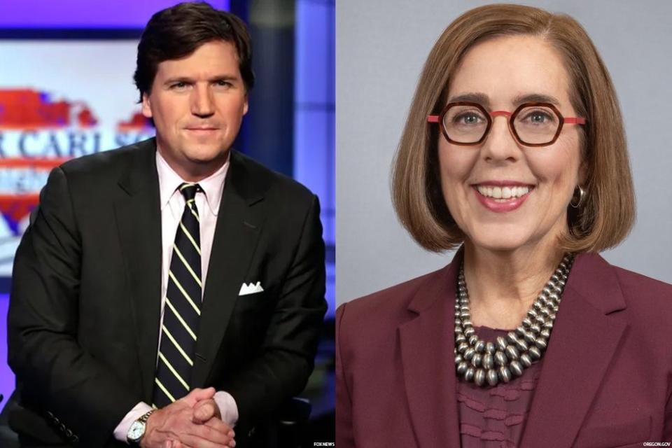 Tucker Carlson and Gov. Kate Brown