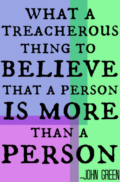 "What a treacherous thing to believe that a person is more than a person."  via <a href="http://mugglegirl.tumblr.com/">mugglegirl.tumblr.com</a>