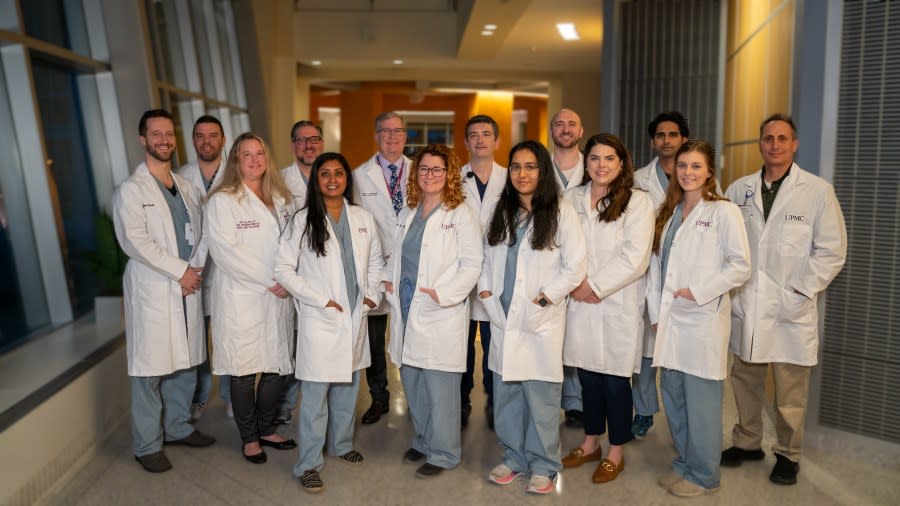 Members of the UPMC Spine Care in Central Pa. include front row from left: Amy Zellers, D.O.; Sheela Vivekanandan, M.D., Jenny Lapp, CRNP; Jawairia Islam, PA-C; Kaitlyn Ecklund, CRNP; Kurstyn Derr, PA-C; and back row from left: Brian Davidson, PA-C; Bryan Bolinger, D.O.; John Braca, M.D.; William Beutler, M.D.; Bart Thaci, M.D.; Jerry Robinson, M.D.; Vinayak Narayan, M.D.; and Andy Wagenheim, PA-C.