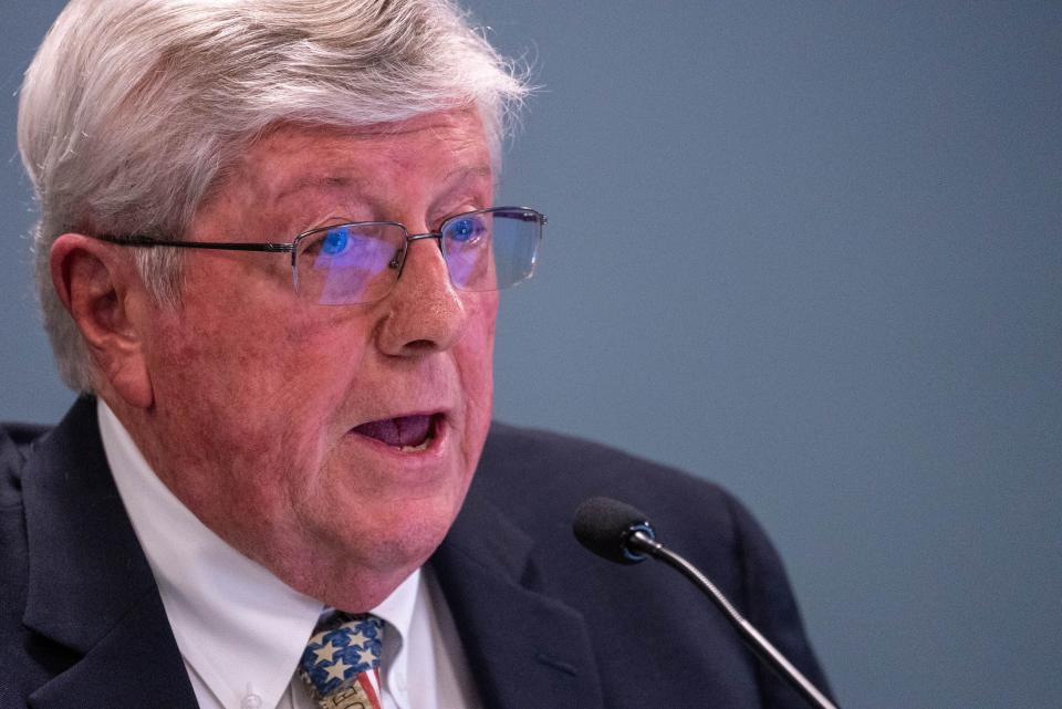 Chairman Jim O'Connor of the Arizona Corporation Commission attends a meeting at the commission building in Phoenix on Jan. 3, 2023.