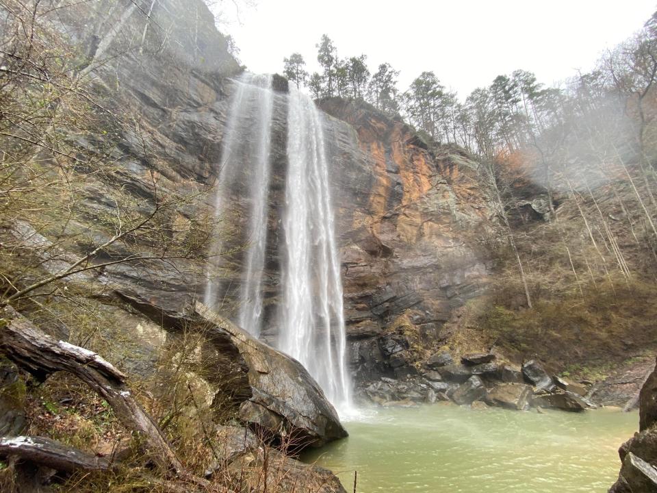 Toccoa Falls is one of the tallest free-falling waterfalls east of the Mississippi River, according to the city of Toccoa’s website.  (PHOTO: Scott Flynn, WSB-TV)
