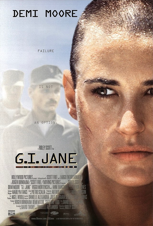 狄美摩亞主演《伴我雄心（G.I. Jane）》的剃頭造型。 （IG@coolcat569）