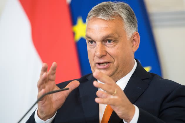 Hungarian Prime Minister Viktor Orban speaks at a press conference in Vienna, Austria on July 28, 2022. (Photo: Michael Gruber via Getty Images)