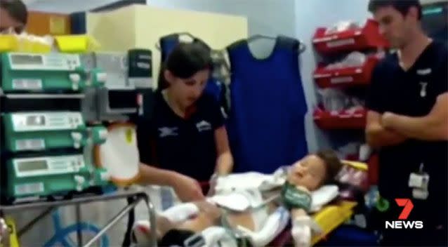 Little Katelyn suffers from a severe form of epilepsy. Picture: 7 News