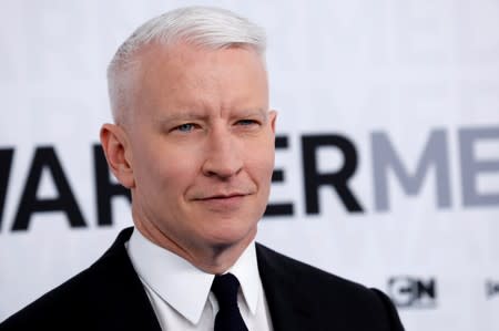 CNN anchor Anderson Cooper poses as he arrives at the WarnerMedia Upfront event in New York