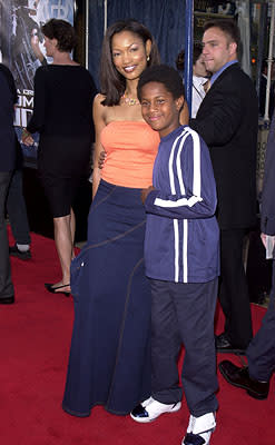 Garcelle Beauvais and son Oliver at the Westwood premiere of Paramount's Lara Croft: Tomb Raider