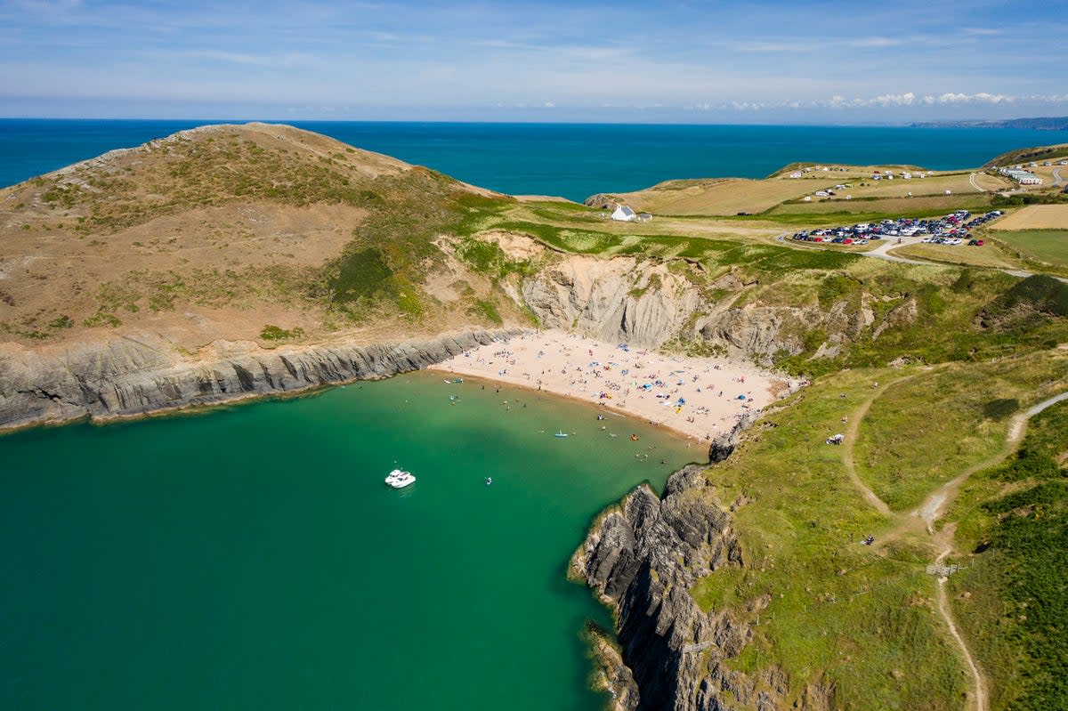 An aerial view of Mwnt Beach (Getty Images/iStockphoto)