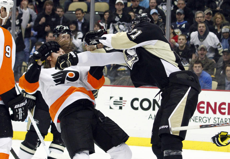 A Flyers-Penguins slugfest is just what the doctor ordered after a six-month regular season grind. (Getty)