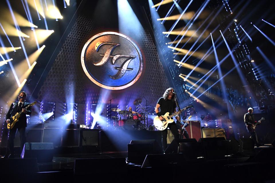 Foo Fighters performing in October 2021.