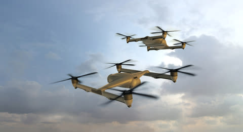 A CGI of the T-650 UAS, an electric heavy lift air system under development by Malloy Aeronautics and BAE Systems. (Photo: Business Wire)