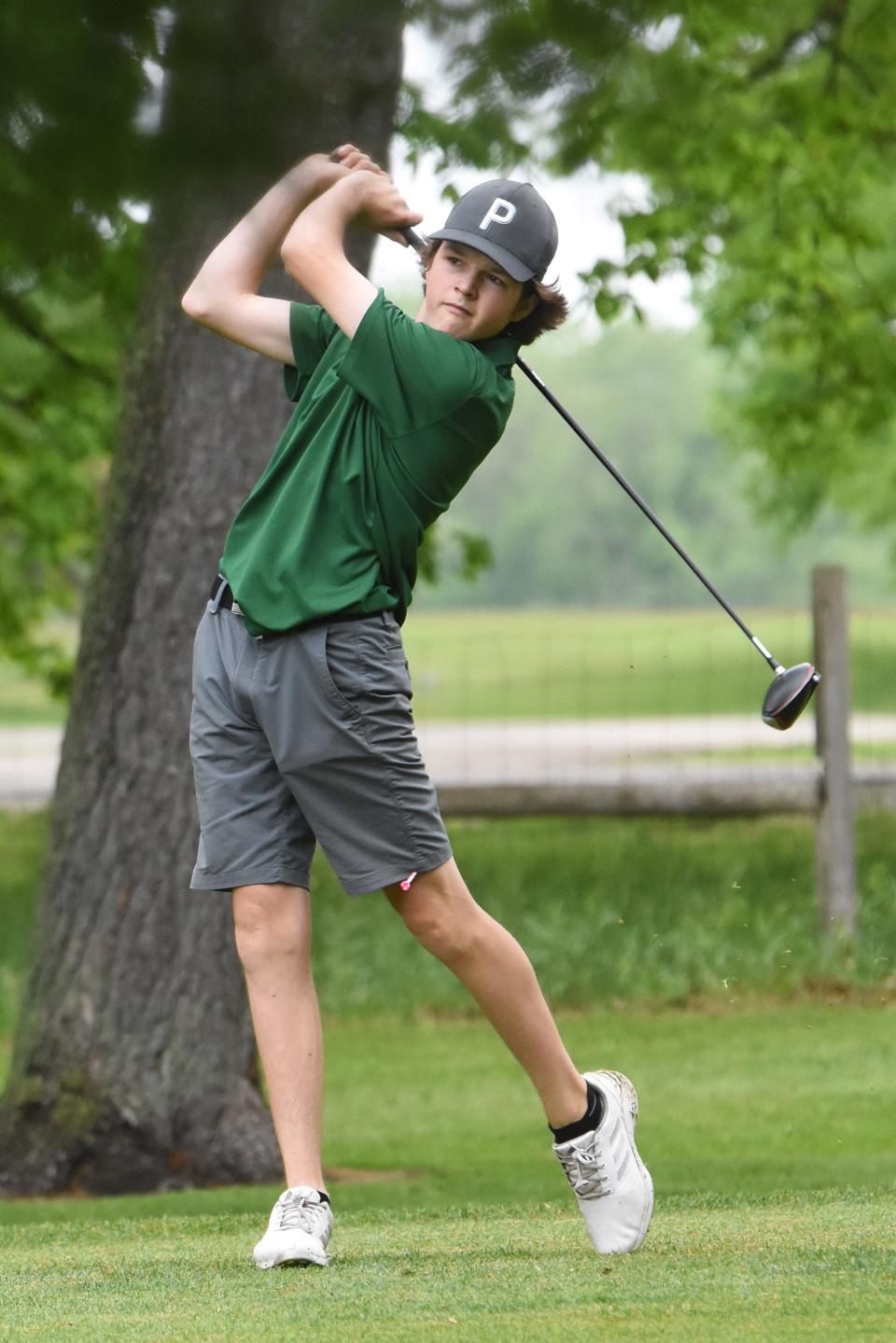 Howell senior Brendan Toth shot 73 to tie for fourth in the KLAA postseason golf tournament Thursday, May 26, 2022 at Kensington Metropark Golf Course.