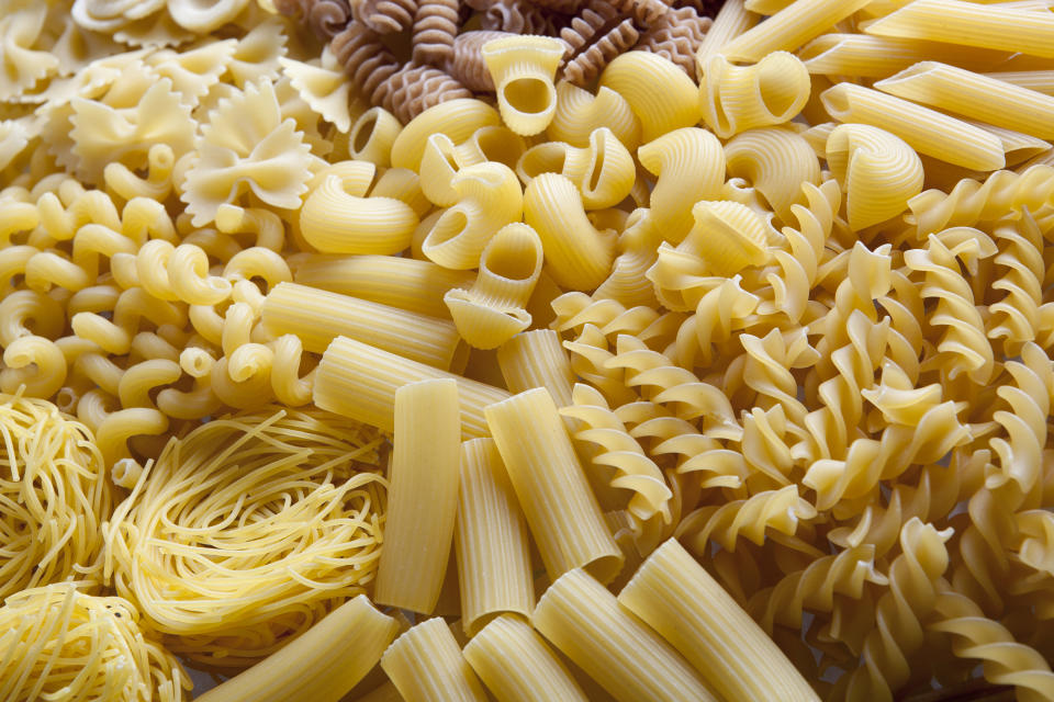 a variety of pasta noodles