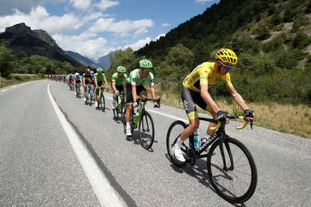 Cycling - The 104th Tour de France cycling race - The 179.5-km Stage 18 from Briancon to Izoard, France - July 20, 2017 - Team Sky rider and yellow jersey Chris Froome of Britain in action. REUTERS/Christian Hartmann