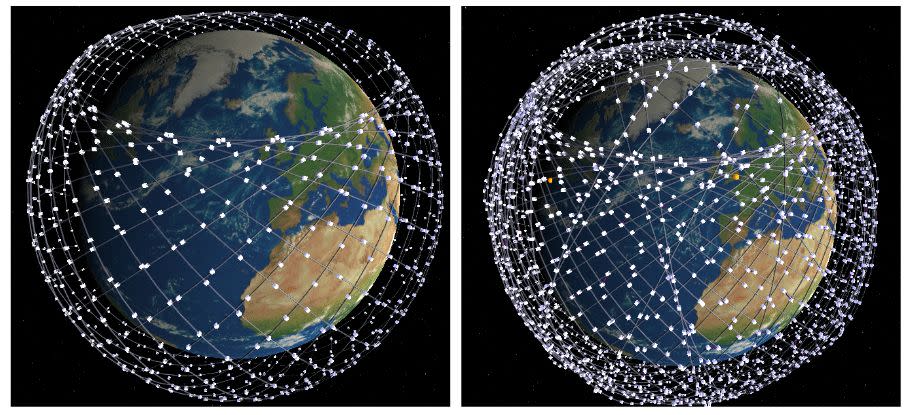 Recreación de las diferentes fases de la constelación Starlink que prevé miles de satélites | imagen SpaceX