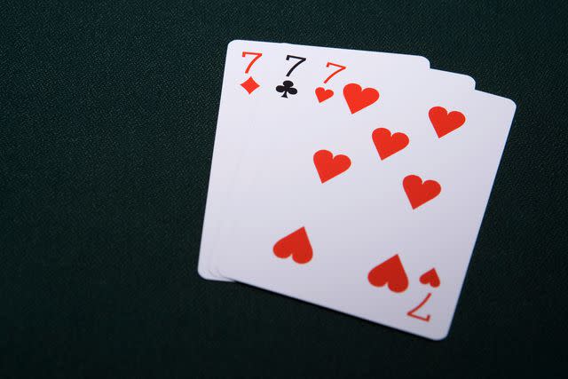 <p>Getty</p> Number 7 playing cards