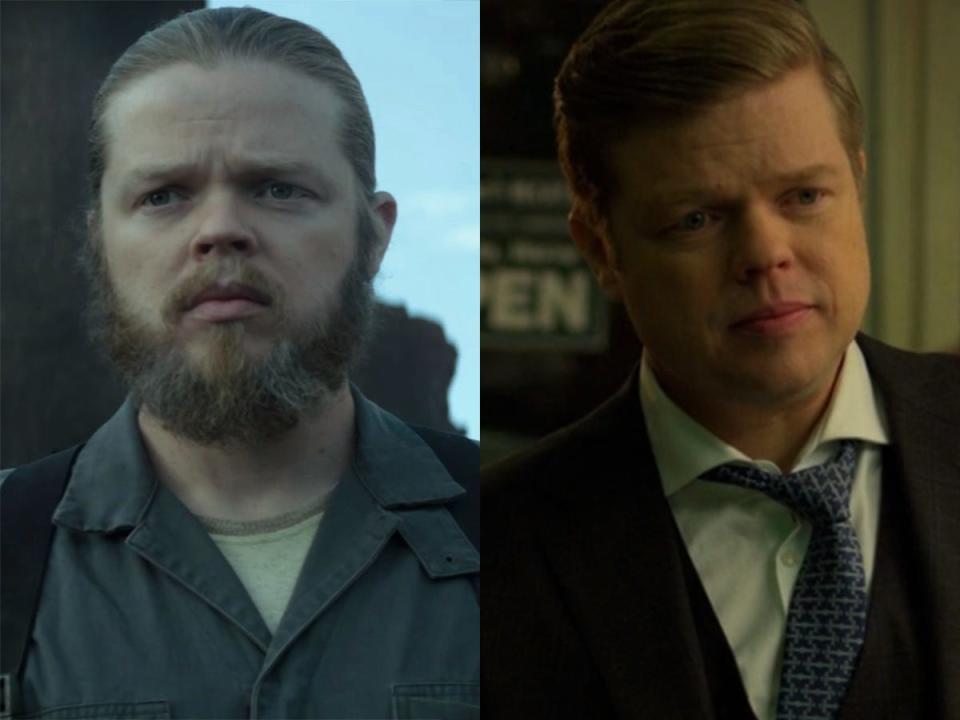 On the left: Elden Henson as Pollux in "The Hunger Games: Mockingjay — Part 1." On the right: Henson as Foggy Nelson on season three of "Daredevil."