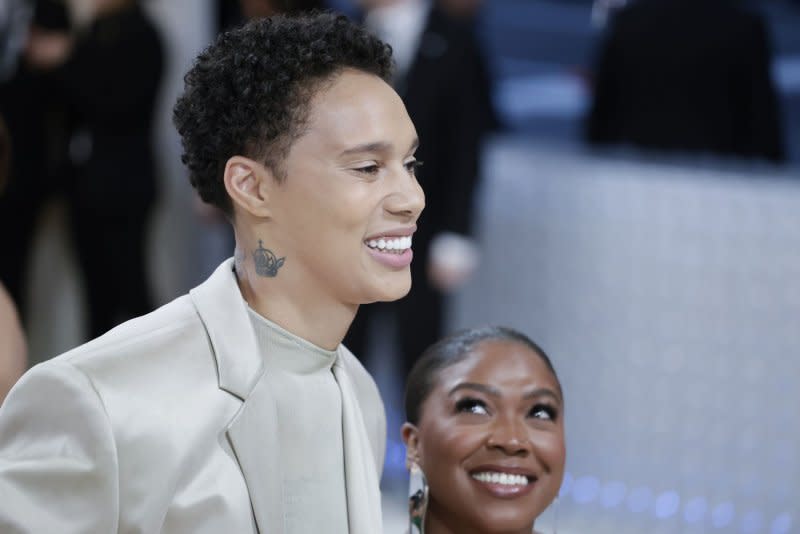 Brittney Griner and Cherelle Griner arrive on the red carpet for The Met Gala at The Metropolitan Museum of Art celebrating the opening of Karl Lagerfeld: A Line of Beauty in New York City on May 1. The WNBA star turns 33 on October 18. File Photo by John Angelillo/UPI