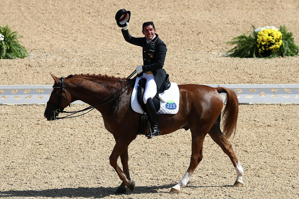 Spanish rider Severo Jesus Jurado Lopez and horse Lorenzo are so smooth. (David Rogers/Getty Images)