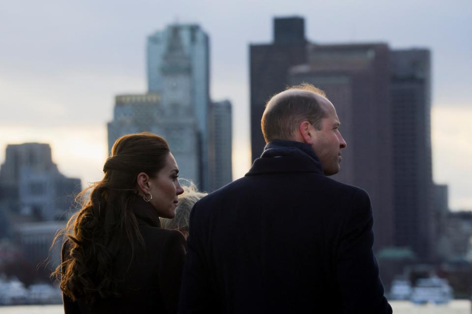 Prince William and Catherine, Princess of Wales visit the Harbour Defenses of Boston, Massachusetts, on 1 December 2022. (REUTERS)