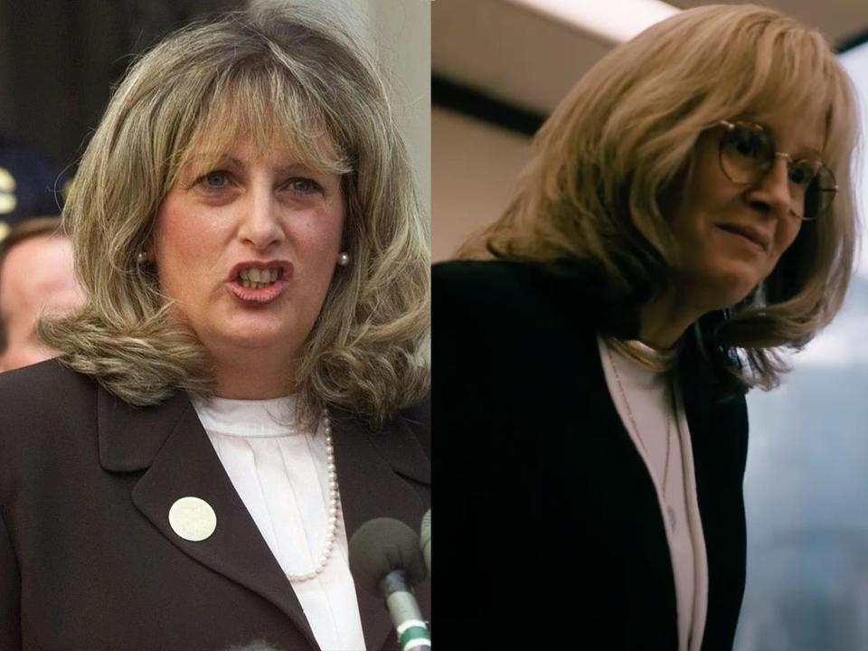 Linda Tripp and Sarah Paulson as Linda Tripp