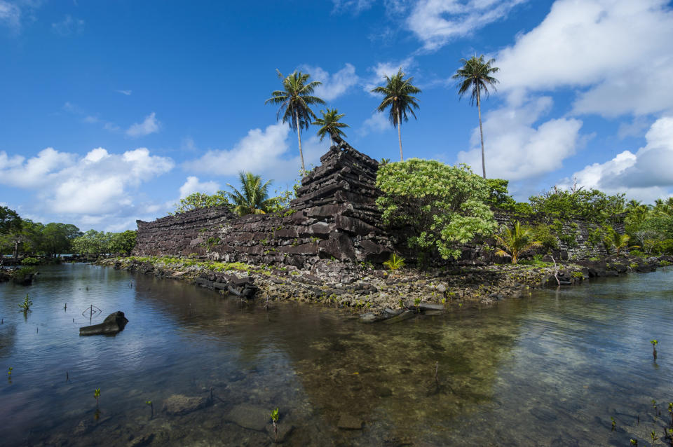 This site consists of 99 artificial islets constructed by humans off the coast of Pohnpei&nbsp;between 1200 and 1500 CE. Now, these islets contain the&nbsp;remains of stone palaces, temples, tombs and residential areas --&nbsp;but are also listed by UNESCO as "in danger" due to climate change and coastal erosion.