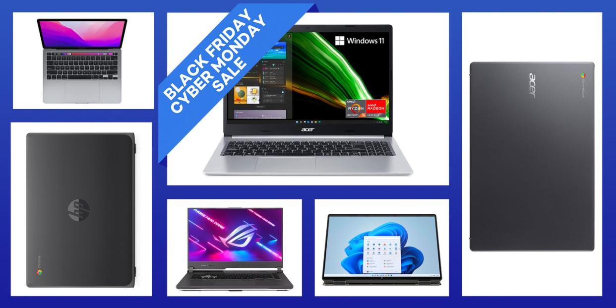 best black friday deals on laptops including asus rog r7 3060 laptops, 2022 apple macbook pro laptops with m2 chip, hp spectre 2 in 1 16