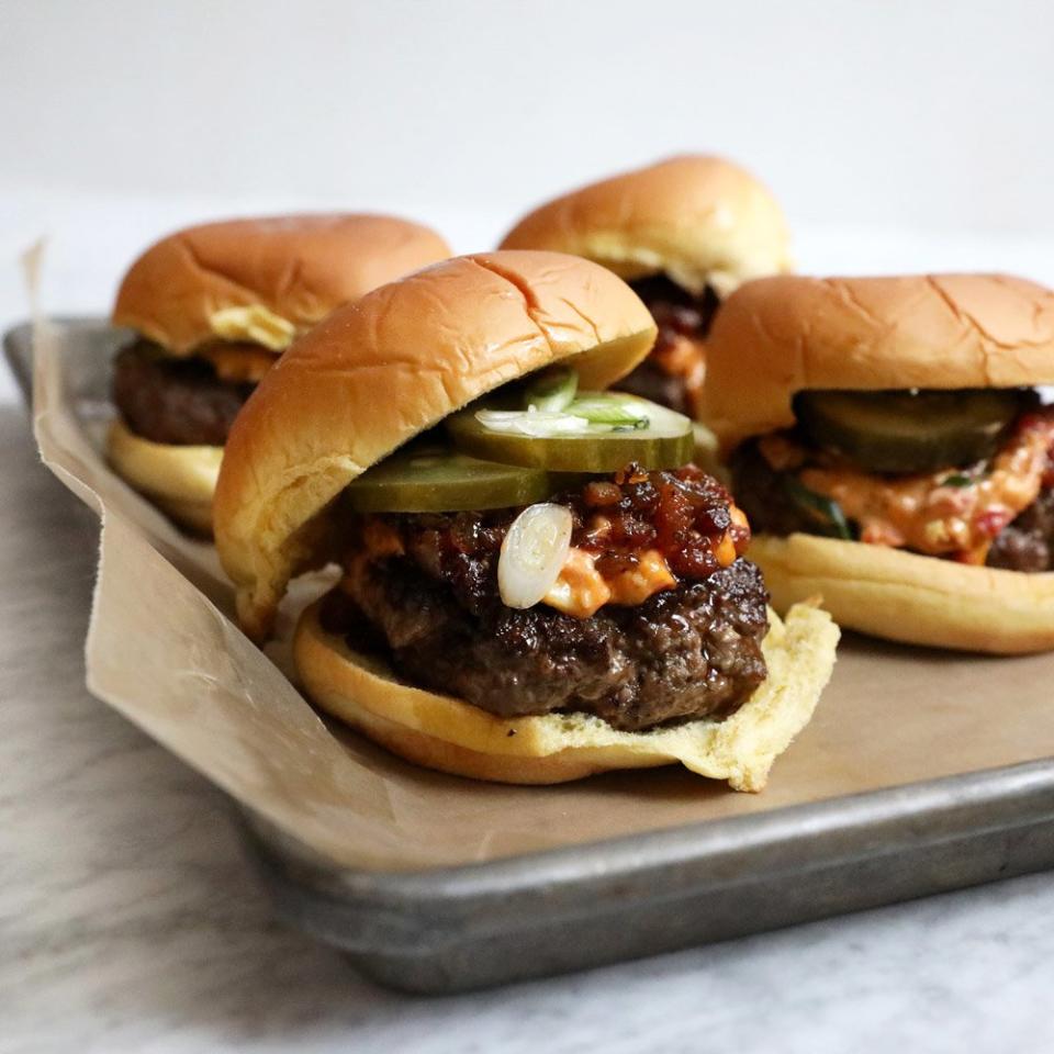 Pimento Cheeseburgers with Bacon Jam