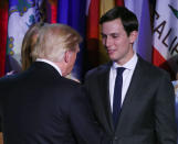 <p>In addition to focusing on economic initiatives, he is also working with Secretary of State Rex Tillerson and Defense Secretary James Mattis on issues of foreign policy and national security. "[Mattis and Tillerson] seek [Kushner] out. If they're about to go talk to the president, they ask him if they can stop by his office to talk about things," a source <a rel="nofollow noopener" href="http://www.vanityfair.com/news/2017/02/megyn-kelly-matt-lauer-and-the-battle-for-the-future-of-nbc" target="_blank" data-ylk="slk:told Vanity Fair;elm:context_link;itc:0;sec:content-canvas" class="link ">told <em>Vanity Fair</em></a>. "They know Donald is going to ask him about what they come to him with anyway."</p><p>The <a rel="nofollow noopener" href="https://www.washingtonpost.com/politics/jared-kushner-a-shadow-diplomat-pulls-the-strings-on-us-mexico-talks/2017/02/09/aed2cf80-ef0b-11e6-9973-c5efb7ccfb0d_story.html?utm_term=.0d87a7ea4315" target="_blank" data-ylk="slk:Washington Post;elm:context_link;itc:0;sec:content-canvas" class="link "><em>Washington Post</em></a> went so far as to call Kushner, who has no government or foreign policy experience, a "shadow diplomat."</p><p>Back in November, in <a rel="nofollow noopener" href="http://www.nytimes.com/live/trump-at-the-new-york-times-the-tweets/" target="_blank" data-ylk="slk:an interview with the New York Times;elm:context_link;itc:0;sec:content-canvas" class="link ">an interview with the <em>New York Times</em></a>, the Trump said that his son-in-law could help bring peace to the Middle East, despite the fact that Kushner has <a rel="nofollow noopener" href="http://www.townandcountrymag.com/society/a9242408/jared-kushner-iraq-photo/" target="_blank" data-ylk="slk:no foreign policy experience;elm:context_link;itc:0;sec:content-canvas" class="link ">no foreign policy experience</a>. "I would love to be the one who made peace with Israel and the Palestinians, that would be such a great achievement," Trump said Tuesday, according to <a rel="nofollow noopener" href="https://twitter.com/grynbaum/status/801137980329132032" target="_blank" data-ylk="slk:a tweet from Mike Grynbaum;elm:context_link;itc:0;sec:content-canvas" class="link ">a tweet from Mike Grynbaum</a>.</p><p>But even the potential to solve issues between Israel and Palestine doesn't make you immune to the President's criticism. "Trump yells at him in front of people all the time," a source close to the family <a rel="nofollow noopener" href="http://www.vanityfair.com/news/2017/02/jared-kushner-consolidate-white-house-power" target="_blank" data-ylk="slk:told Vanity Fair;elm:context_link;itc:0;sec:content-canvas" class="link ">told <em>Vanity Fair</em></a>. "He's in line, too."</p>