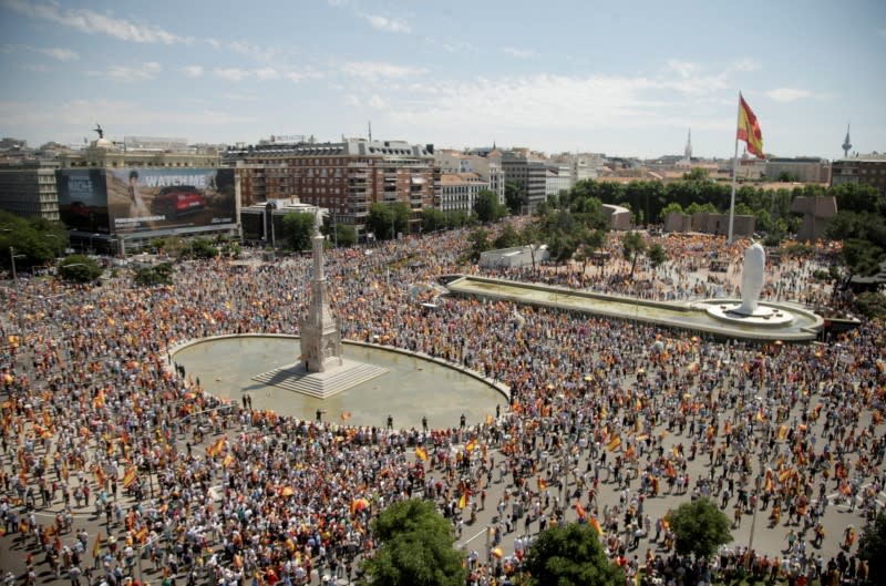 Demonstration against Spanish government's plan to pardon Catalan politicians, in Madrid