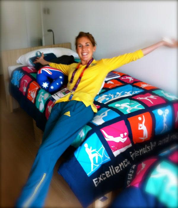 Jessica Trengove - "Have officially moved in! Off to explore the village & then for some serious TV viewing... #goaussies"