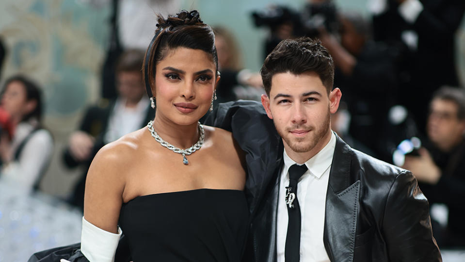 NEW YORK, NEW YORK - MAY 01: Priyanka Chopra Jonas and Nick Jonas attend The 2023 Met Gala Celebrating "Karl Lagerfeld: A Line Of Beauty" at The Metropolitan Museum of Art on May 01, 2023 in New York City. (Photo by Dimitrios Kambouris/Getty Images for The Met Museum/Vogue)