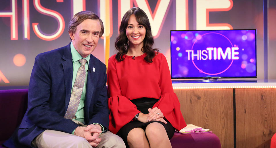 Alan Partridge (Steve Coggan), Jennie (Susannah Fielding) in <i>This Time With Alan Partridge</i>. (BBC/Baby Cow/Colin Hutton)