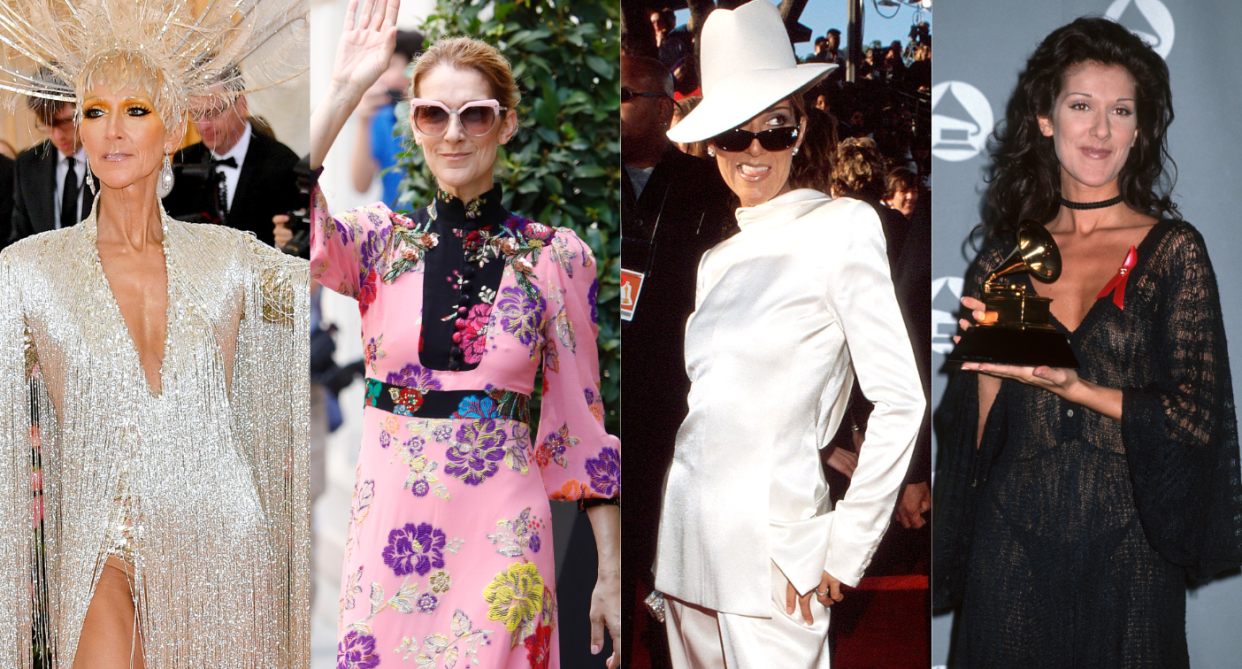 From the 2019 Met Gala to the 1993 Grammy Awards, Celine Dion certainly knows how to make a statement with fashion. (Photos via Getty Images)