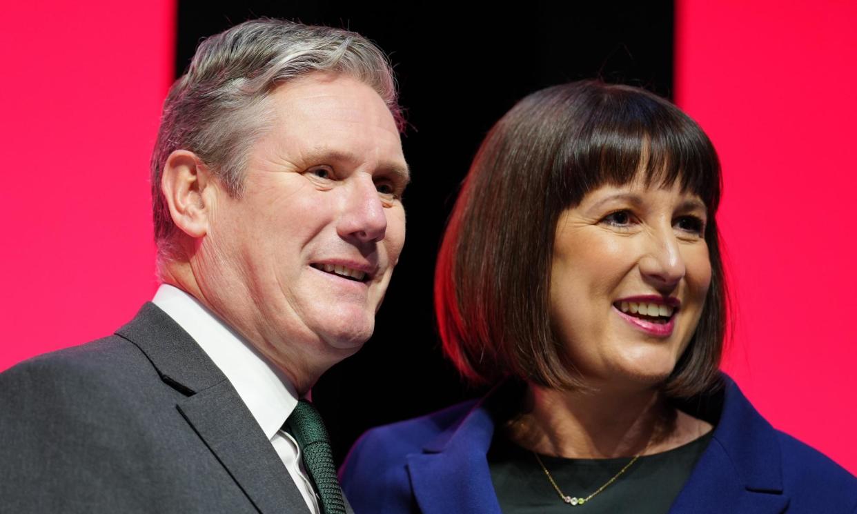 <span>Starmer and Rachel Reeves at the Labour conference. At the December meeting, Starmer said the party was ‘very obviously pro-business’.</span><span>Photograph: Michael Bowles/Shutterstock</span>