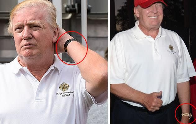 We'd like to point out that not all his watches are too tight, but he does wear the same T-shirt a lot... Photo: Getty