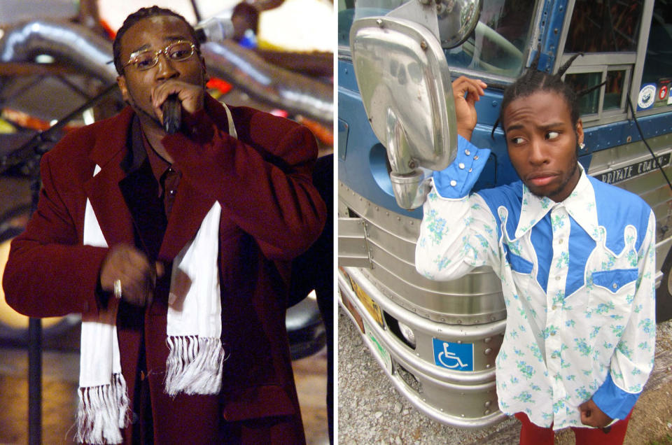 Ol’ Dirty Bastard at the 2000 Grammy Awards (L); his son Young Dirty Bastard in 2017. (Gary Hershorn / Reuters; Nare Ovsepian)