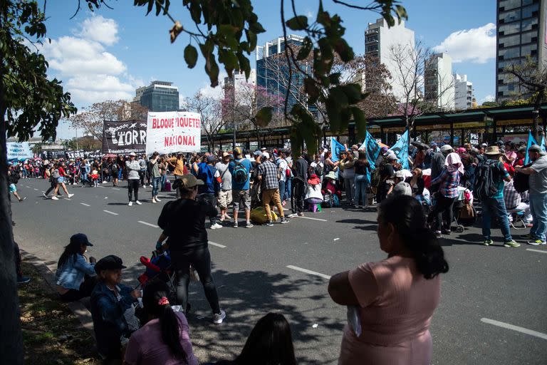 Acampe piquetero frente al Ministerio de Desarrollo Social