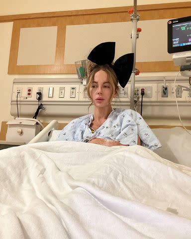 <p>Kate Beckinsale/Instagram</p> Kate Beckinsale in the hospital